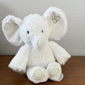 Lambs‎ & Ivy Signature Marshmallow Plush Elephant White & Gold With Hearts T71